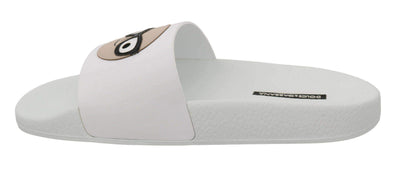Dolce & Gabbana  White Leather #dgfamily Slides Shoes Sandals #women, Brand_Dolce & Gabbana, Catch, Category_Shoes, Dolce & Gabbana, EU35/US4.5, EU36/US5.5, feed-agegroup-adult, feed-color-white, feed-gender-female, feed-size-US4.5, Flat Shoes - Women - Shoes, Gender_Women, Kogan, Shoes - New Arrivals, White at SEYMAYKA