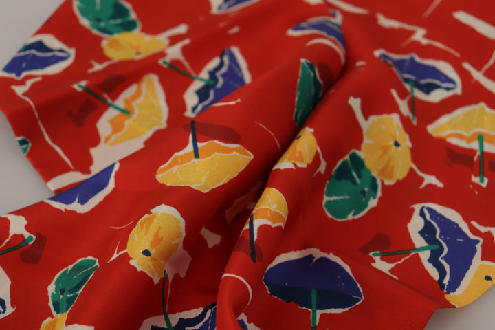 Dolce & Gabbana Multicolor DG Umbrellas Print Shawl Fringe Scarf