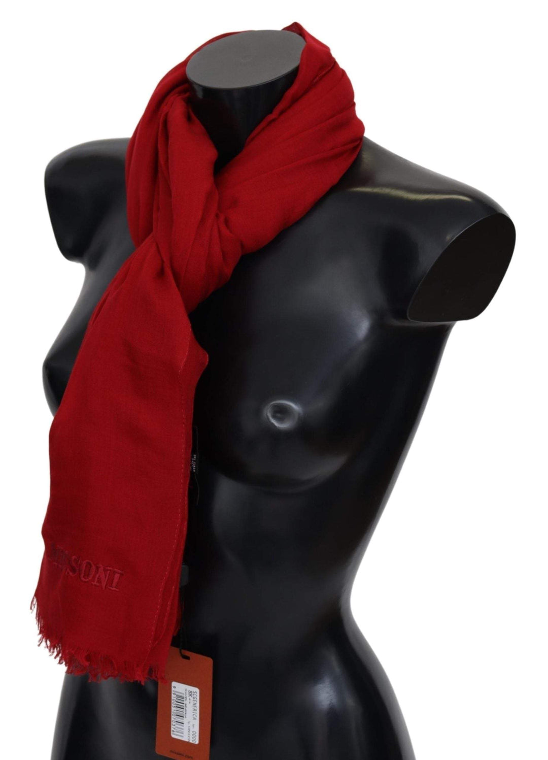 Missoni Red Cashmere Unisex Neck Wrap Fringes Scarf #men, feed-agegroup-adult, feed-color-Red, feed-gender-male, Missoni, Red, Scarves - Men - Accessories at SEYMAYKA