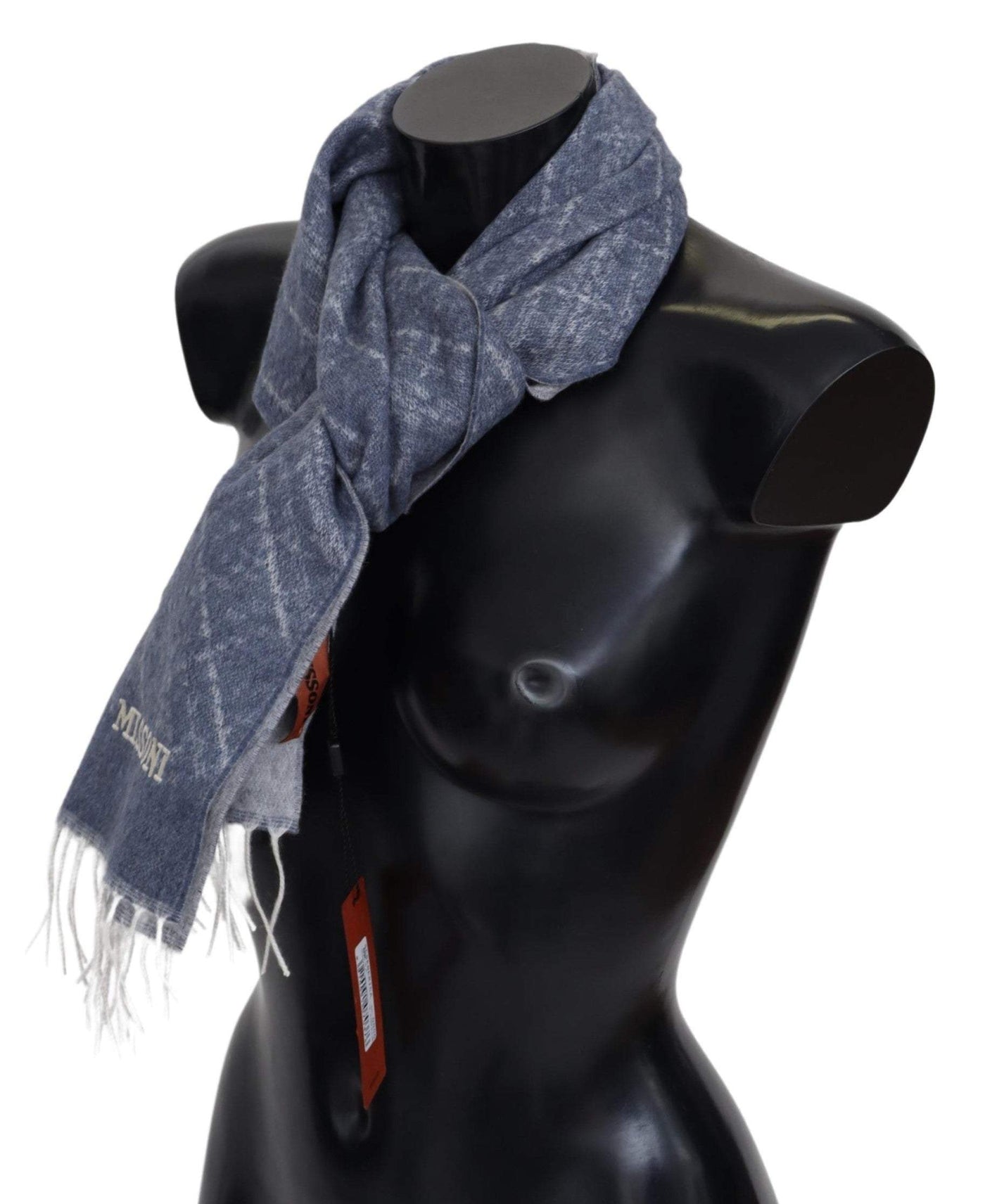 Missoni Blue 100% Cashmere Unisex Neck Wrap Fringes Scarf #men, Blue, feed-agegroup-adult, feed-color-Blue, feed-gender-male, Missoni, Scarves - Men - Accessories at SEYMAYKA