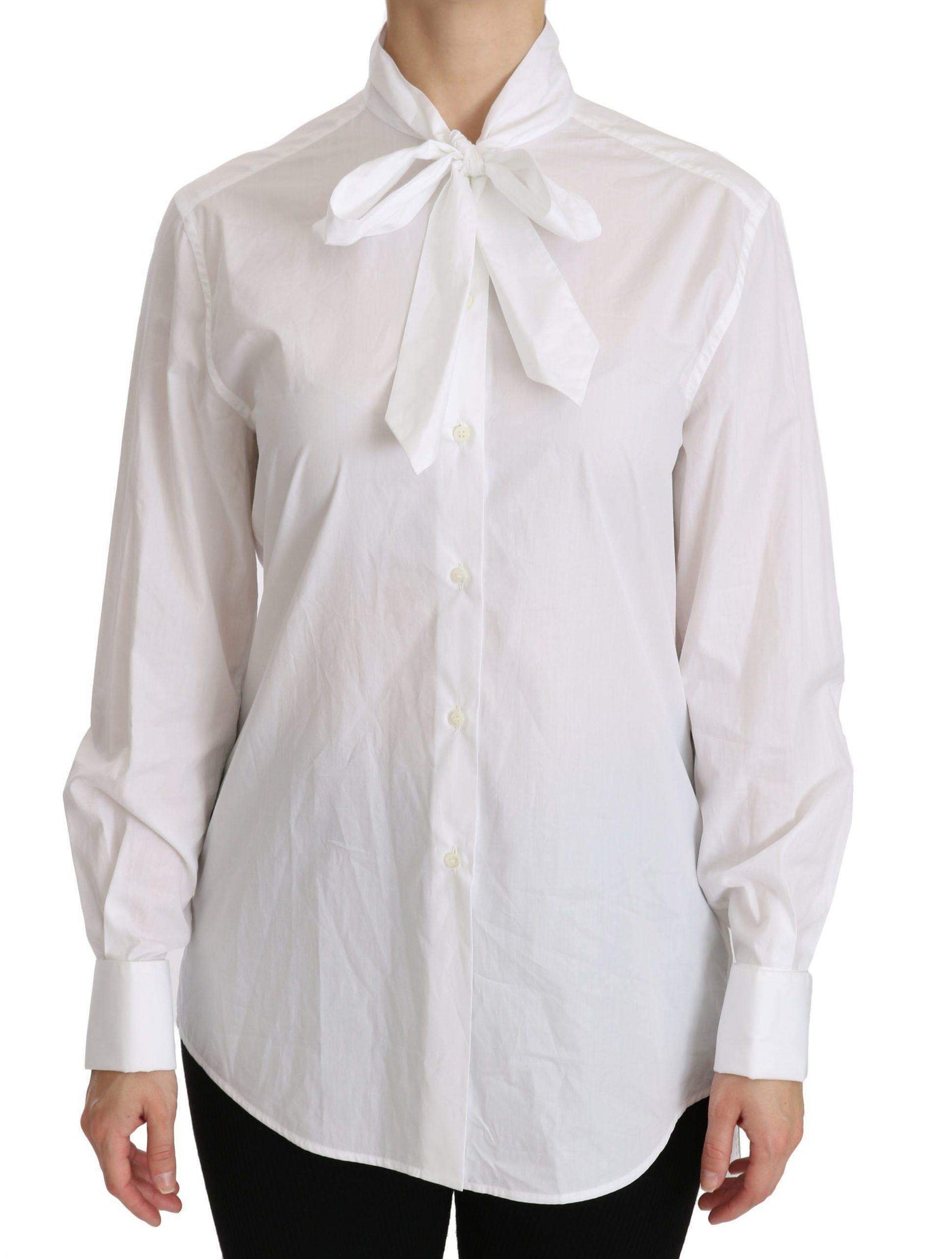 Dolce & Gabbana  White Turtle Neck Long Sleeve Polo Shirt #women, Brand_Dolce & Gabbana, Catch, Dolce & Gabbana, feed-agegroup-adult, feed-color-white, feed-gender-female, feed-size-IT38 | S, Gender_Women, IT38 | S, IT46|XL, Kogan, Shirts - Women - Clothing, White, Women - New Arrivals at SEYMAYKA
