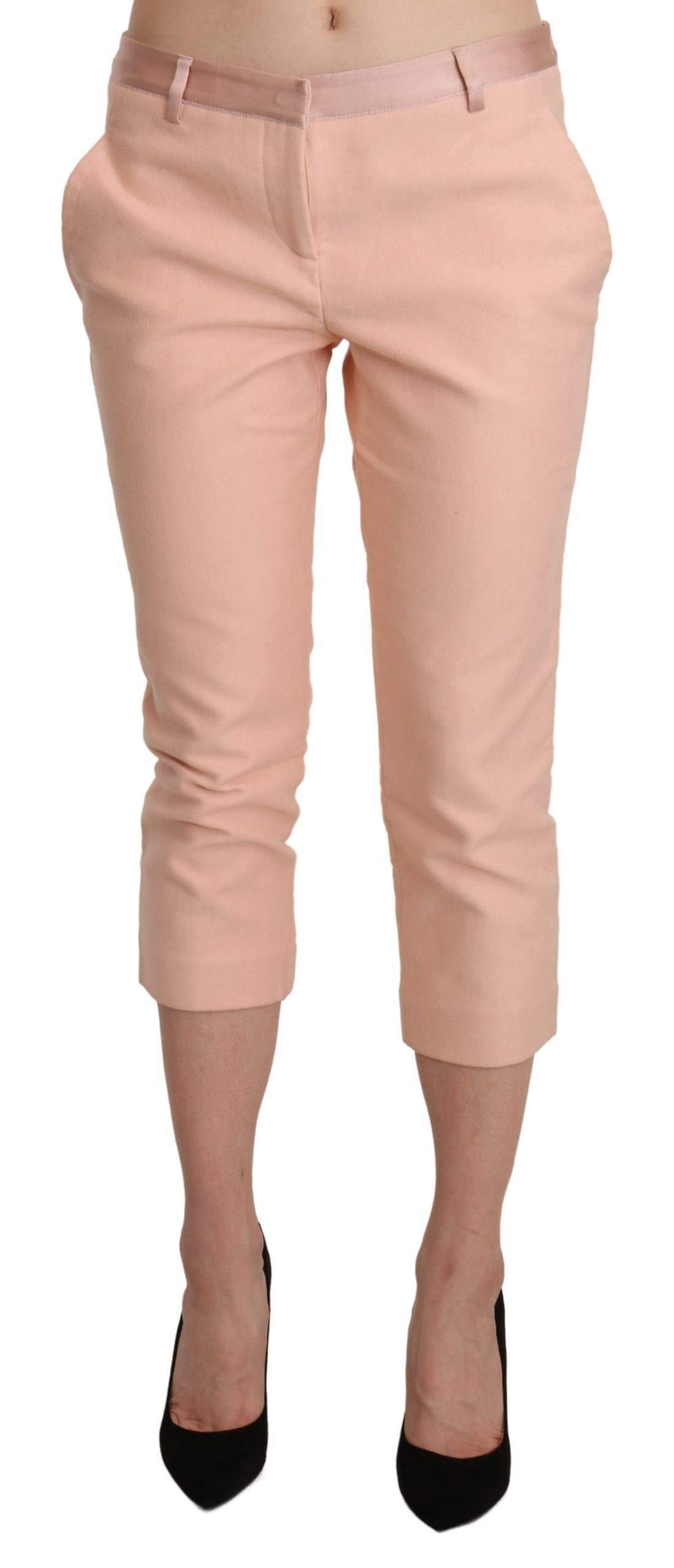 Ermanno Scervino Pink Low Waist Skinny Cropped Capri Pants #women, Ermanno Scervino, feed-agegroup-adult, feed-color-pink, feed-gender-female, feed-size-IT42|M, feed-size-IT44|L, Gender_Women, IT42|M, IT44|L, Jeans & Pants - Women - Clothing, Pink, Women - New Arrivals at SEYMAYKA