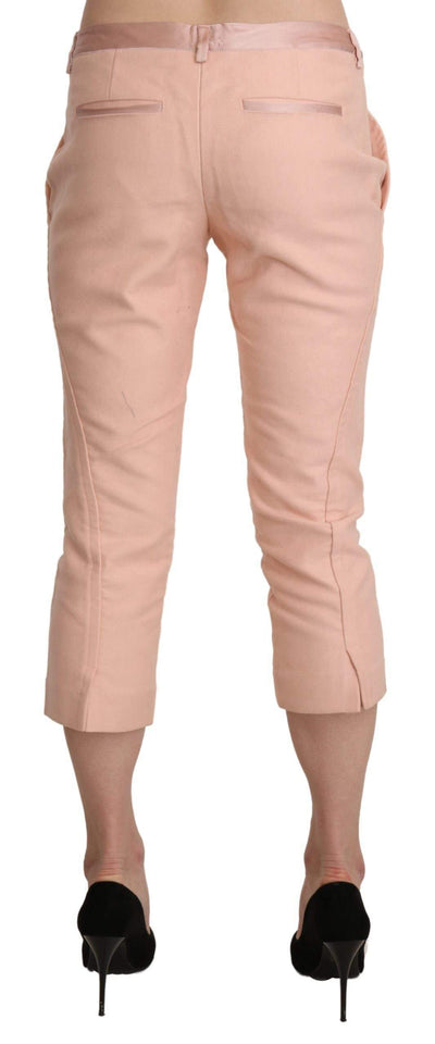 Ermanno Scervino Pink Low Waist Skinny Cropped Capri Pants #women, Ermanno Scervino, feed-agegroup-adult, feed-color-pink, feed-gender-female, feed-size-IT42|M, feed-size-IT44|L, Gender_Women, IT42|M, IT44|L, Jeans & Pants - Women - Clothing, Pink, Women - New Arrivals at SEYMAYKA