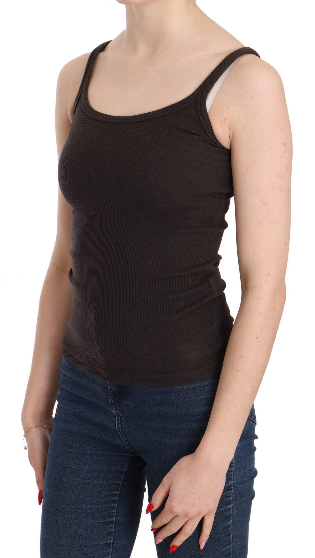 PINK MEMORIES Dark  Sleeveless Spaghetti Strap Blouse #women, Brown, Catch, feed-agegroup-adult, feed-color-brown, feed-color-pink, feed-gender-female, feed-size-IT40|S, feed-size-IT42|M, feed-size-IT44|L, feed-size-IT46|XL, Gender_Women, IT40|S, IT42|M, IT44|L, IT46|XL, Kogan, PINK MEMORIES, Tops & T-Shirts - Women - Clothing, Women - New Arrivals at SEYMAYKA