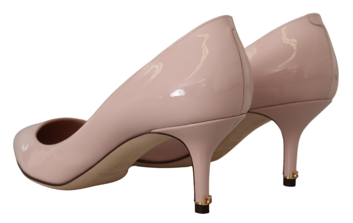 Dolce & Gabbana Pink Patent Leather Kitten Heels Pumps Shoes