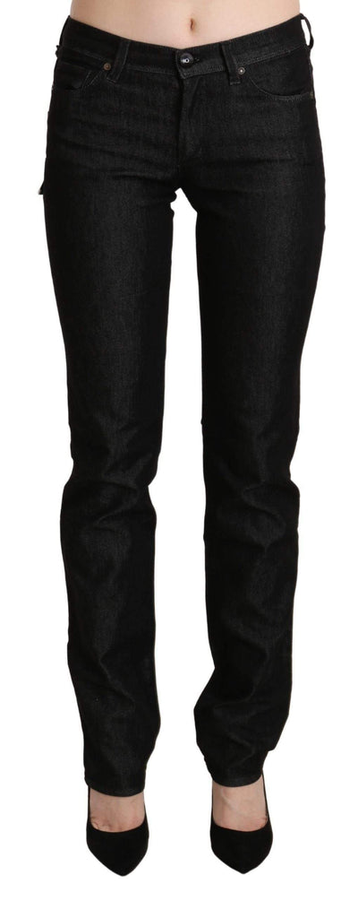 Ermanno Scervino  Mid Waist Skinny Slim Denim Trouser #women, Black, Ermanno Scervino, feed-agegroup-adult, feed-color-black, feed-gender-female, feed-size-W26, feed-size-W28, Gender_Women, Jeans & Pants - Women - Clothing, W26, W28, Women - New Arrivals at SEYMAYKA