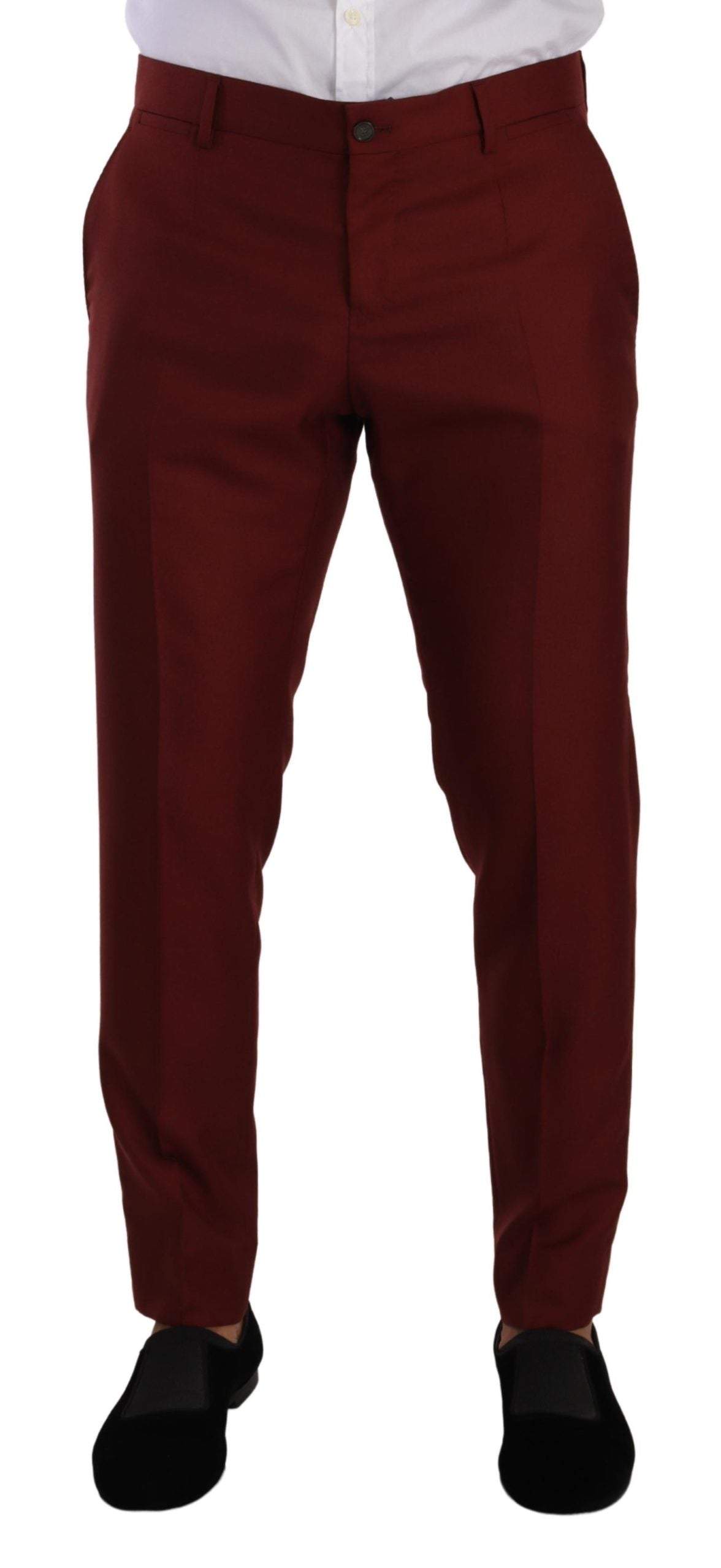 Dolce & Gabbana Red Cashmere Silk Dress  Trouser Pants #men, Dolce & Gabbana, feed-1, IT50 | L, Jeans & Pants - Men - Clothing, Red at SEYMAYKA