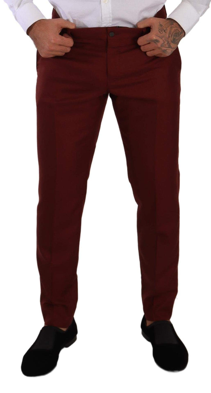 Dolce & Gabbana Red Cashmere Silk Dress  Trouser Pants #men, Dolce & Gabbana, feed-1, IT50 | L, Jeans & Pants - Men - Clothing, Red at SEYMAYKA