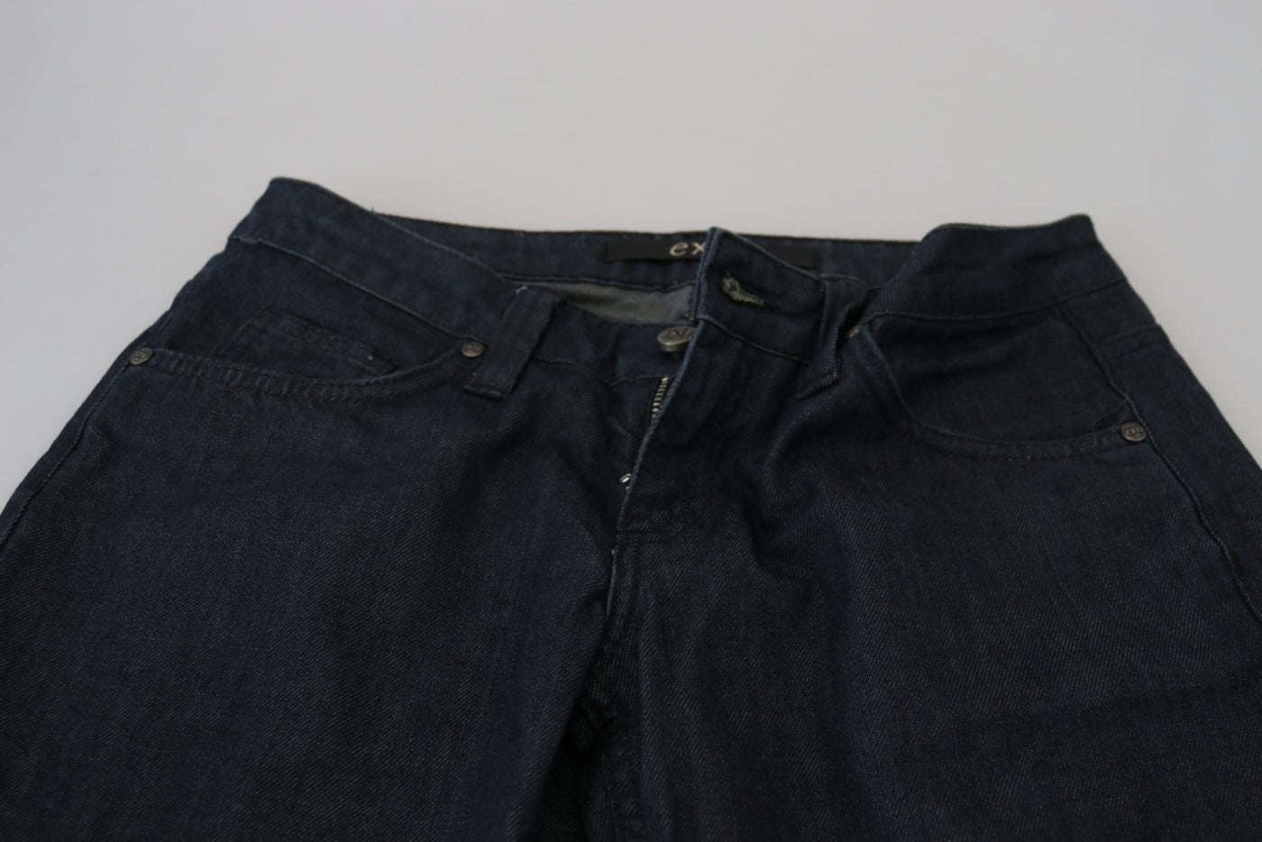 Exte Dark Blue Low Waist Straight Fit Women Denim Jeans