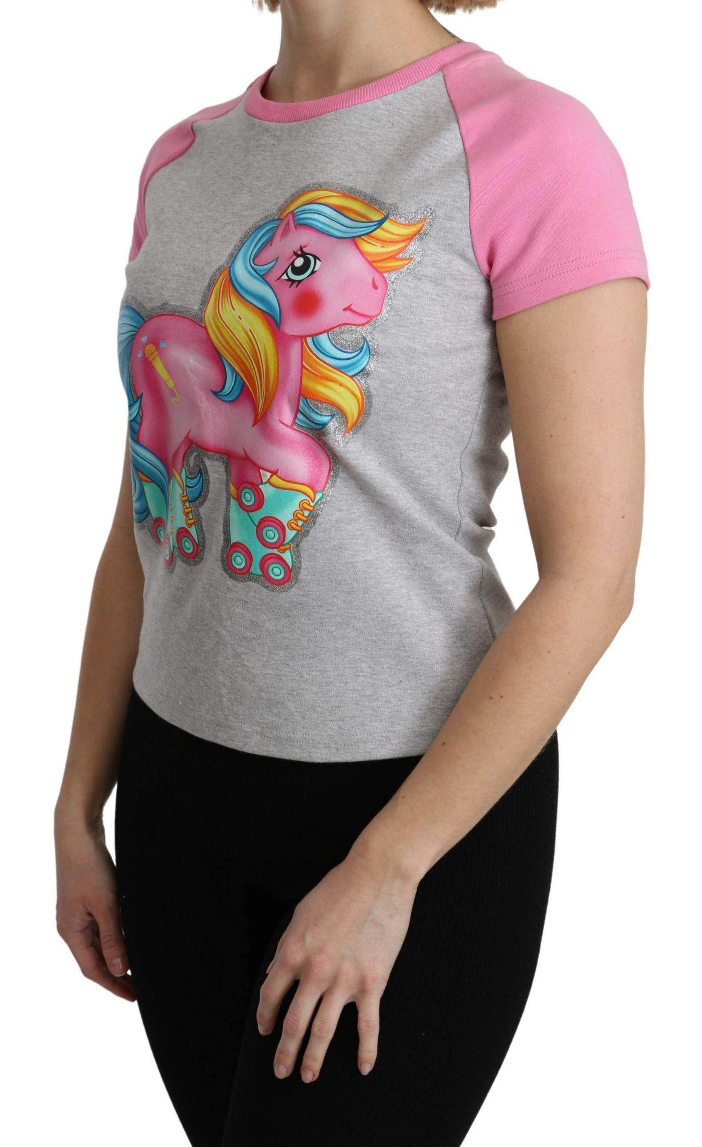 Moschino  and pink Cotton T-shirt My Little Pony Top #women, Catch, feed-agegroup-adult, feed-color-gray, feed-gender-female, feed-size-IT36 | XS, feed-size-IT38|XS, feed-size-IT40|S, feed-size-IT44|L, feed-size-IT46|XL, feed-size-IT48|XXL, Gender_Women, Gray, IT36 | XS, IT38|XS, IT40|S, IT42|M, IT44|L, IT46|XL, IT48|XXL, Kogan, Moschino, Tops & T-Shirts - Women - Clothing, Women - New Arrivals at SEYMAYKA