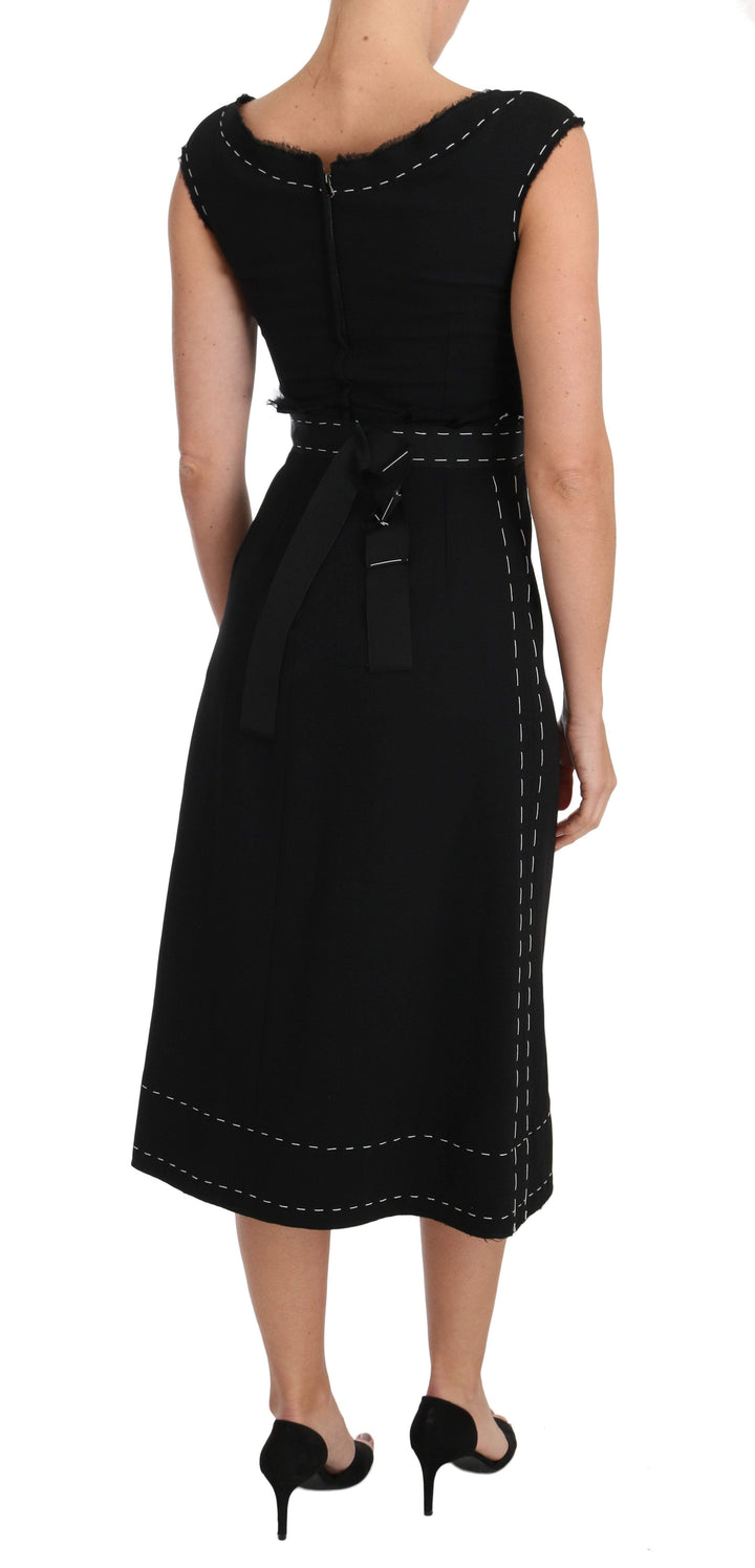 Dolce & Gabbana  Black Wool Stretch A-line Sheath Dress #women, Black, Brand_Dolce & Gabbana, Catch, Clothing_Dress, Dolce & Gabbana, Dresses - Women - Clothing, feed-agegroup-adult, feed-color-black, feed-gender-female, feed-size-IT36 | XS, feed-size-IT38|XS, feed-size-IT40|S, feed-size-IT44 | M, feed-size-IT46 | L, Gender_Women, IT36 | XS, IT38|XS, IT40|S, IT44 | M, IT46 | L, Kogan, Women - New Arrivals at SEYMAYKA