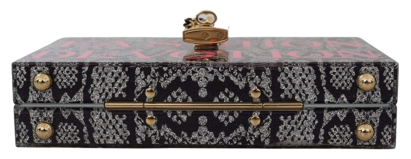 Dolce & Gabbana Gray Fashion Devotion Clutch Plexi SICILY BOX Purse Dolce & Gabbana, feed-1, Gray, Shoulder Bags - Women - Bags at SEYMAYKA