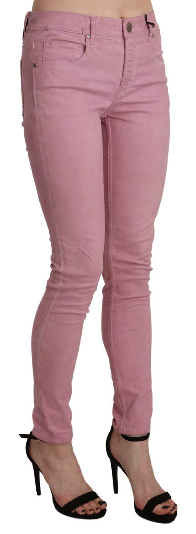 Acht Pink Mid Waist Skinny Stretch  Denim Pant #women, Acht, feed-agegroup-adult, feed-color-pink, feed-gender-female, feed-size-W26, Gender_Women, Jeans & Pants - Women - Clothing, Pink, W26, Women - New Arrivals at SEYMAYKA