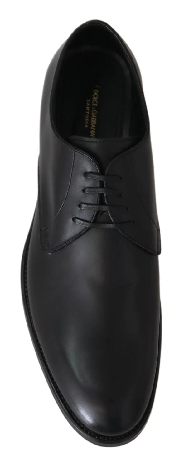 Zapatos hechos a mano SARTORIA de cuero negro de Dolce & Gabbana