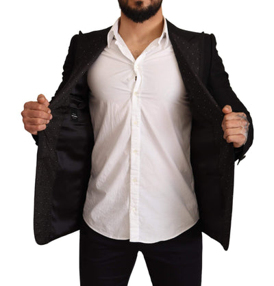 Dolce & Gabbana Black Wool Slim Fit Coat Blazer Jacket #men, Black, Blazers - Men - Clothing, Dolce & Gabbana, feed-agegroup-adult, feed-color-Black, feed-gender-male, IT48 | M at SEYMAYKA