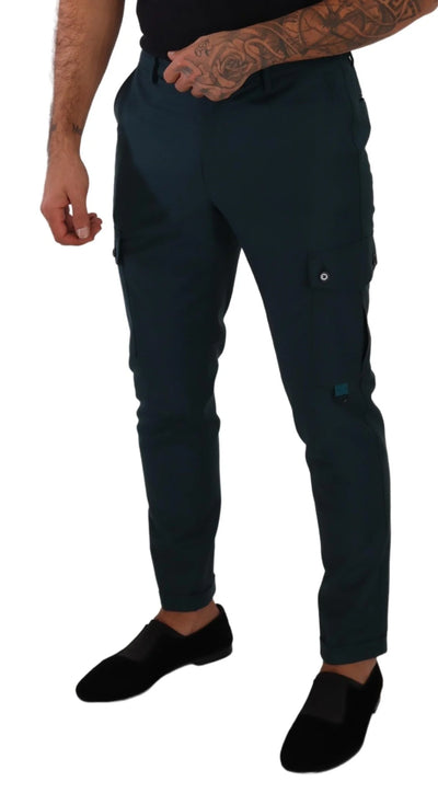 Dolce & Gabbana lue Green Wool Cargo Skinny  Trouser Pants #men, Blue, Dolce & Gabbana, feed-1, IT48 | M, Jeans & Pants - Men - Clothing at SEYMAYKA