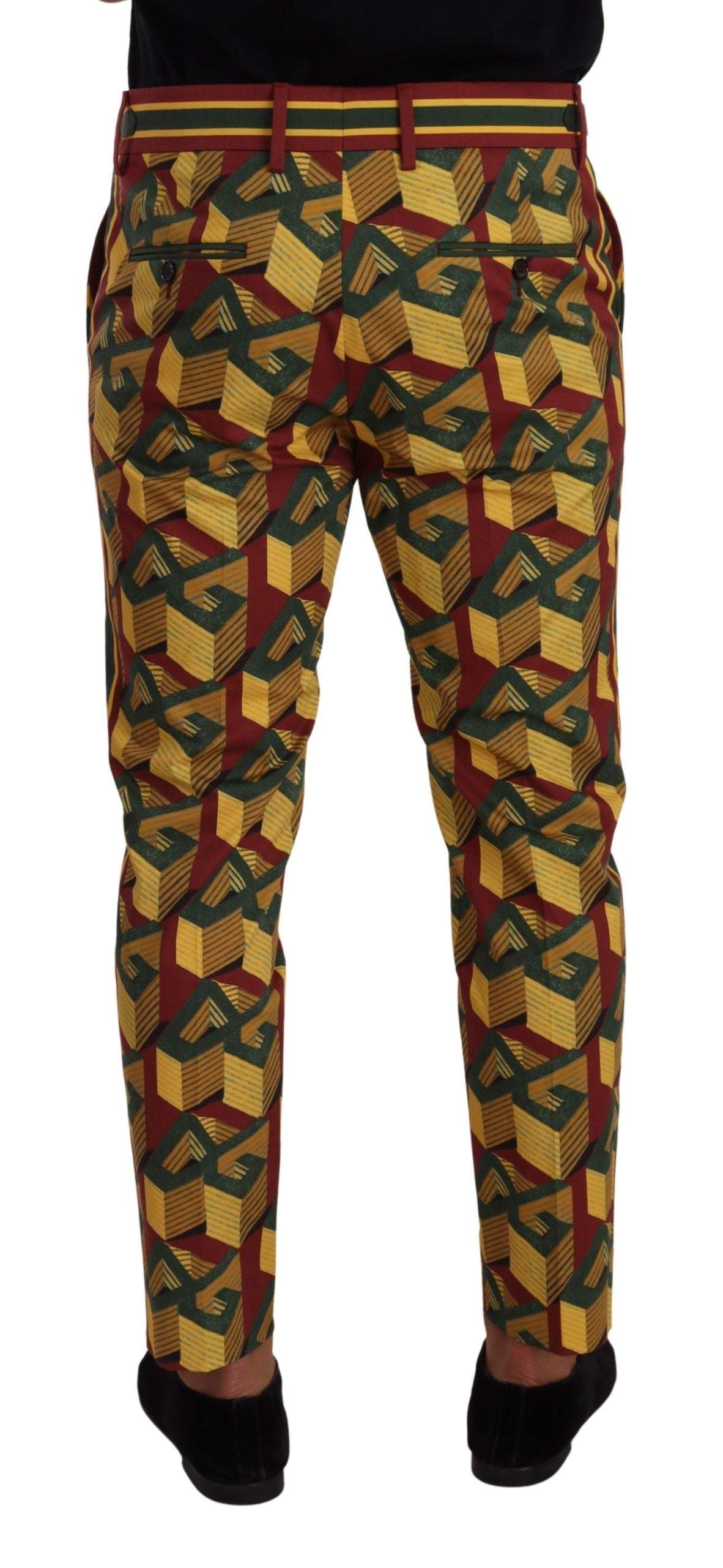 Dolce & Gabbana Multicolor Logo Mania Cotton Tapered Trouser Pants #men, Dolce & Gabbana, feed-1, IT48 | M, Jeans & Pants - Men - Clothing, Multicolor at SEYMAYKA