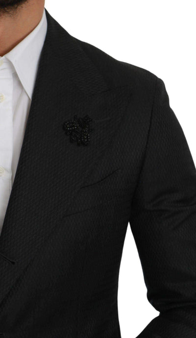 Dolce & Gabbana  Black Crystal Bee Slim Fit 2 Piece Suit #men, Black, Brand_Dolce & Gabbana, Catch, Dolce & Gabbana, feed-agegroup-adult, feed-color-black, feed-gender-male, feed-size-IT44 | XS, feed-size-IT46 | S, Gender_Men, IT44 | XS, IT46 | S, IT48 | M, IT50 | L, Kogan, Men - New Arrivals, Suits - Men - Clothing at SEYMAYKA