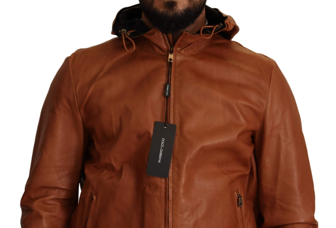 Dolce & Gabbana Brown Leather Lambskin Hooded Coat Jacket #men, Brown, Dolce & Gabbana, feed-agegroup-adult, feed-color-Brown, feed-gender-male, IT48 | M, Jackets - Men - Clothing at SEYMAYKA