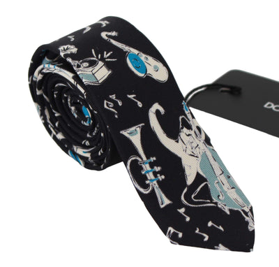 Dolce & Gabbana Black 100% Silk Musical Isntrument Print Classic Tie #men, Accessories - New Arrivals, Black, Brand_Dolce & Gabbana, Catch, Dolce & Gabbana, feed-agegroup-adult, feed-color-black, feed-gender-male, feed-size-OS, Gender_Men, Kogan, Ties & Bowties - Men - Accessories at SEYMAYKA