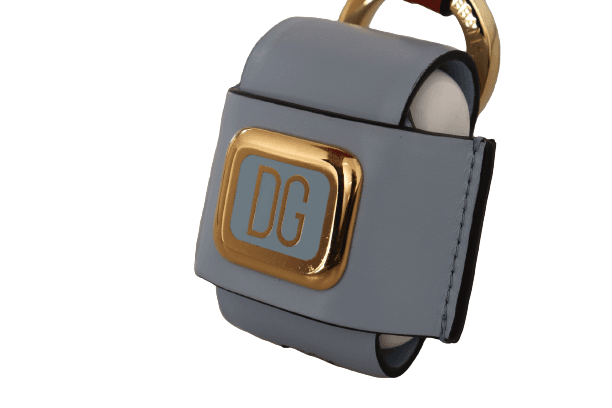 Dolce & Gabbana Light Blue Red Leather Strap Gold Metal Airpods Case Dolce & Gabbana, feed-1, Light-blue, Other - Women - Accessories at SEYMAYKA