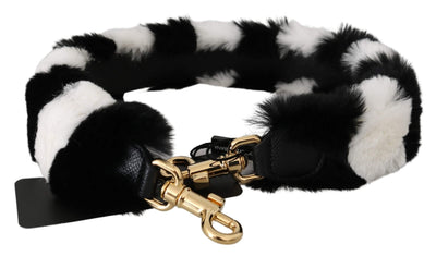 Dolce & Gabbana Black White Lapin Fur Accessory Shoulder Strap #women, Accessories - New Arrivals, Black, Brand_Dolce & Gabbana, Dolce & Gabbana, feed-agegroup-adult, feed-color-black, feed-gender-female, feed-size-OS, Gender_Women, Scarves - Women - Accessories at SEYMAYKA