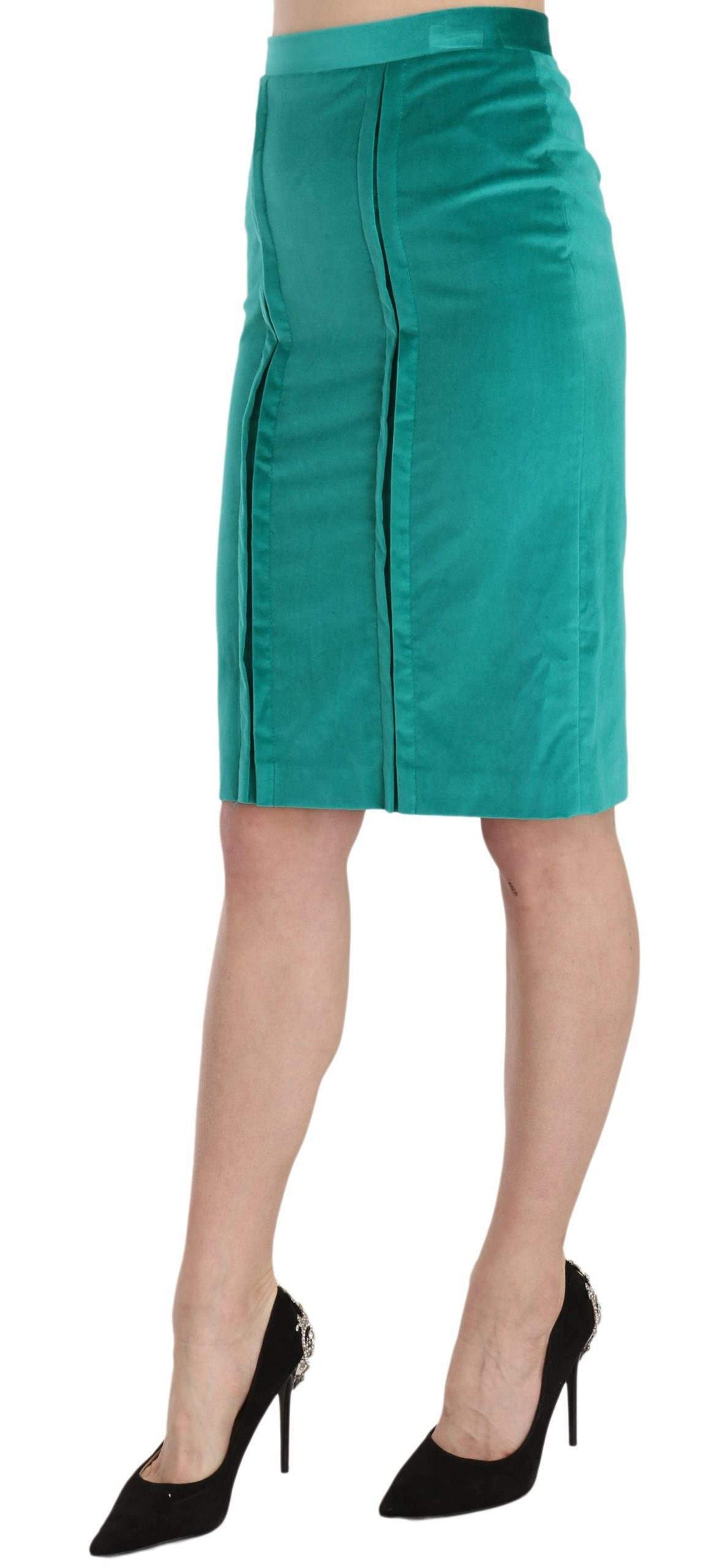 GF Ferre  Solid Twill Knee Length Pencil Midi Skirt #women, Catch, feed-agegroup-adult, feed-color-green, feed-gender-female, feed-size-IT40|S, Gender_Women, GF Ferre, Green, IT40|S, Kogan, Skirts - Women - Clothing, Women - New Arrivals at SEYMAYKA