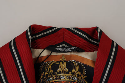 Dolce & Gabbana Red Striped Martini Printed Lining Robe