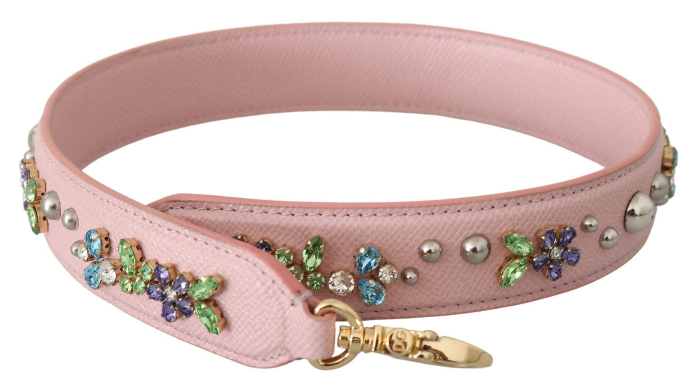Dolce & Gabbana Pink Leather Crystal Stud Accessory Shoulder Strap #women, Accessories - New Arrivals, Brand_Dolce & Gabbana, Dolce & Gabbana, feed-agegroup-adult, feed-color-pink, feed-gender-female, feed-size-OS, Gender_Women, Other - Women - Accessories, Pink at SEYMAYKA