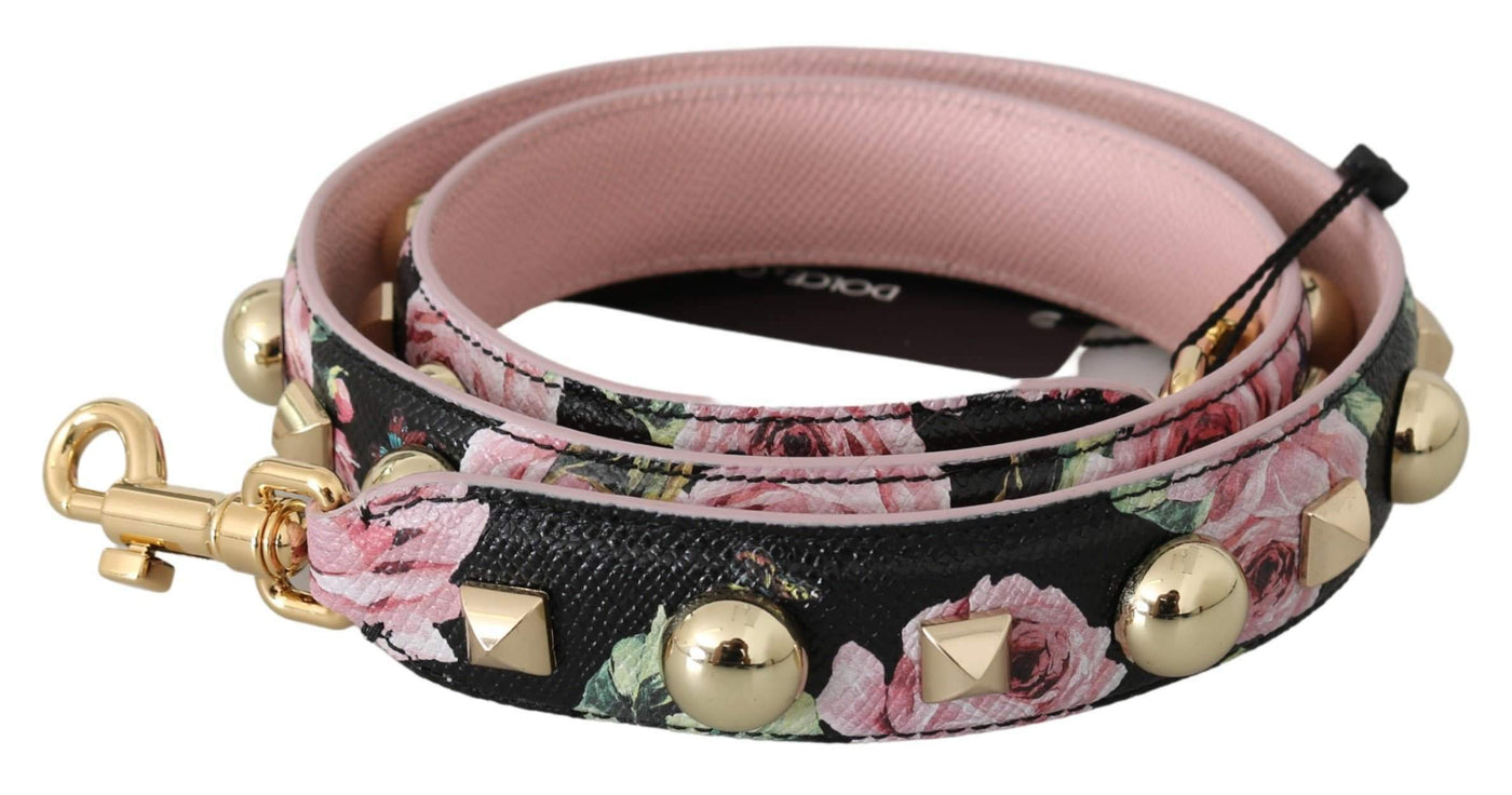 Dolce & Gabbana Pink Floral Leather Stud Accessory Shoulder Strap #women, Accessories - New Arrivals, Brand_Dolce & Gabbana, Dolce & Gabbana, feed-agegroup-adult, feed-color-red, feed-gender-female, feed-size-OS, Gender_Women, Other - Women - Accessories, Red at SEYMAYKA