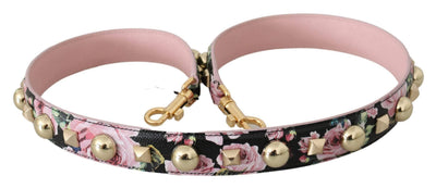Dolce & Gabbana Pink Floral Leather Stud Accessory Shoulder Strap #women, Accessories - New Arrivals, Brand_Dolce & Gabbana, Dolce & Gabbana, feed-agegroup-adult, feed-color-red, feed-gender-female, feed-size-OS, Gender_Women, Other - Women - Accessories, Red at SEYMAYKA