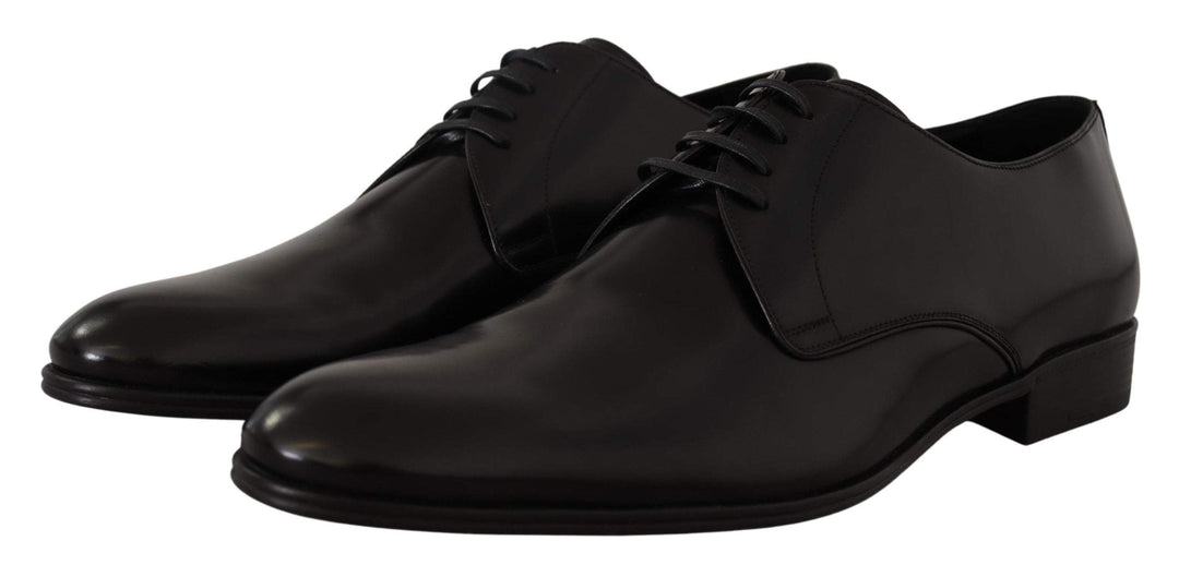 Dolce & Gabbana Black Leather Lace Up Formal Derby Shoes #men, Black, Dolce & Gabbana, EU39.5/US6.5, EU41.5/US8.5, EU45/US12, feed-1, Formal - Men - Shoes at SEYMAYKA