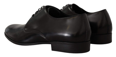 Dolce & Gabbana Black Leather Lace Up Formal Derby Shoes #men, Black, Dolce & Gabbana, EU39.5/US6.5, EU41.5/US8.5, EU45/US12, feed-1, Formal - Men - Shoes at SEYMAYKA