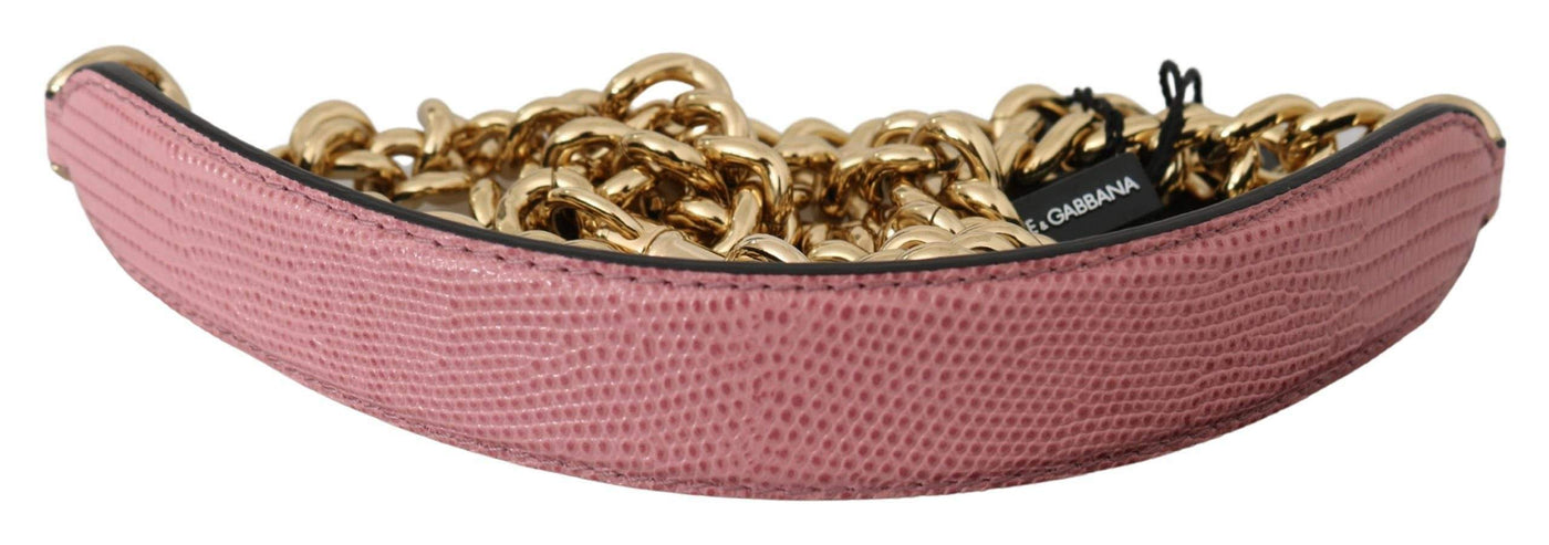 Dolce & Gabbana Pink Leather Gold Chain Accessory Shoulder Strap #women, Accessories - New Arrivals, Brand_Dolce & Gabbana, Dolce & Gabbana, feed-agegroup-adult, feed-color-pink, feed-gender-female, feed-size-OS, Gender_Women, Other - Women - Accessories, Pink at SEYMAYKA