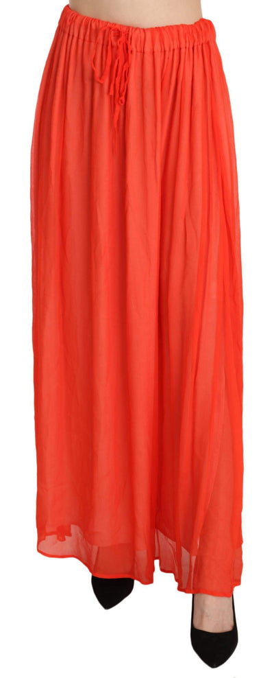 JUCCA  Crepe Pleated Trapeze Viscose Maxi Skirt #women, Catch, feed-agegroup-adult, feed-color-orange, feed-gender-female, feed-size-IT42|M, Gender_Women, IT42|M, Jucca, Kogan, Orange, Skirts - Women - Clothing, Women - New Arrivals at SEYMAYKA