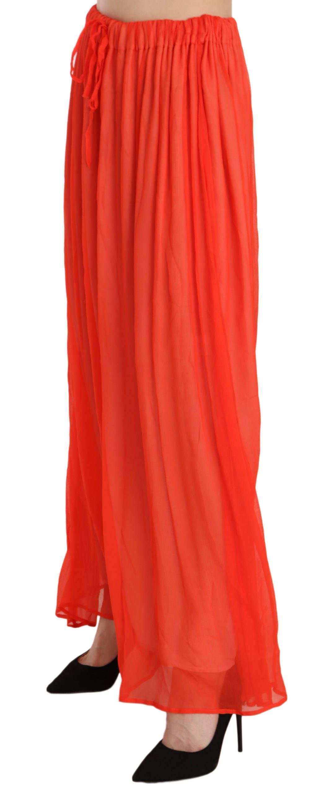 JUCCA  Crepe Pleated Trapeze Viscose Maxi Skirt #women, Catch, feed-agegroup-adult, feed-color-orange, feed-gender-female, feed-size-IT42|M, Gender_Women, IT42|M, Jucca, Kogan, Orange, Skirts - Women - Clothing, Women - New Arrivals at SEYMAYKA