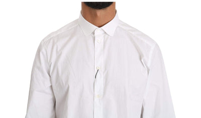 Dolce & Gabbana White Cotton Long Sleeve Top Shirt #men, Dolce & Gabbana, feed-agegroup-adult, feed-color-White, feed-gender-male, IT37 | XS, Men - New Arrivals, Shirts - Men - Clothing, White at SEYMAYKA