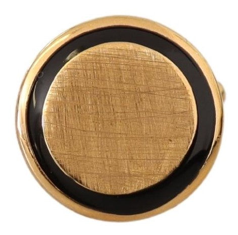 Dolce & Gabbana Gold Plated Brass Round Pin  Cufflinks