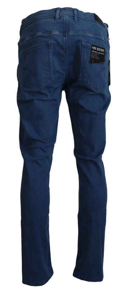 Neil Barrett Blue Cotton Stretch  Casual Denim Jeans
