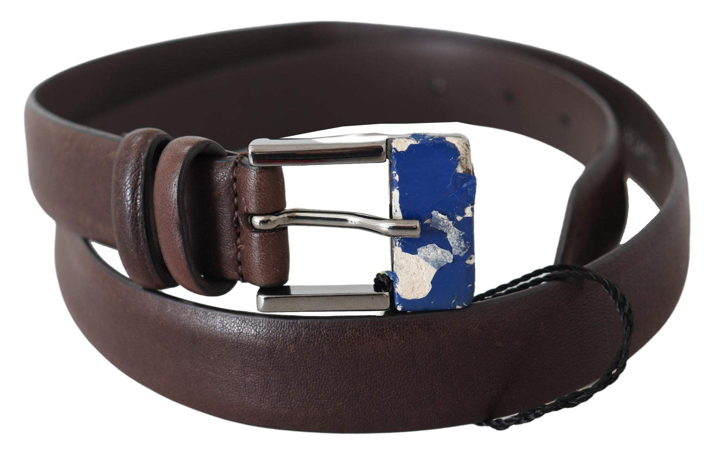 Costume National Brown Genuine Leather Silver Buckle Belt #women, 85 cm / 34 Inches, Accessories - New Arrivals, Belts - Women - Accessories, Brown, Costume National, feed-agegroup-adult, feed-color-brown, feed-gender-female at SEYMAYKA