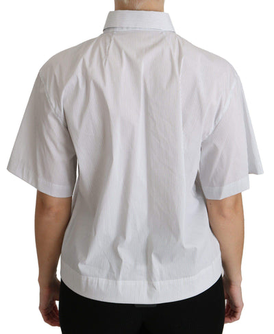 Dolce & Gabbana  White Collared Short Sleeve Polo Shirt Top #women, Brand_Dolce & Gabbana, Catch, Dolce & Gabbana, feed-agegroup-adult, feed-color-white, feed-gender-female, feed-size-IT46|XL, Gender_Women, IT46|XL, Kogan, Shirts - Women - Clothing, White, Women - New Arrivals at SEYMAYKA