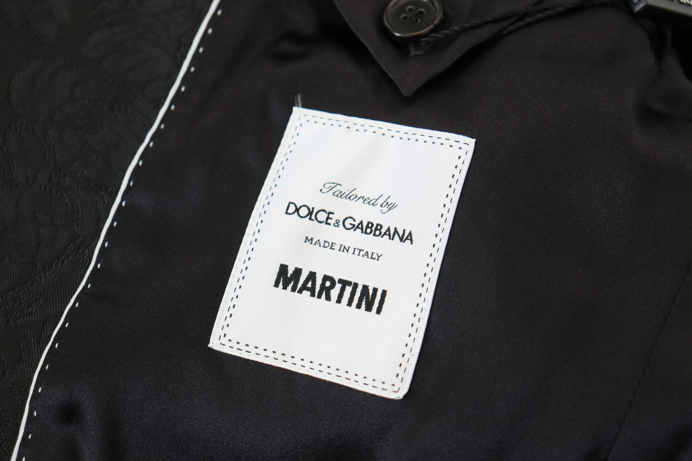 Dolce & Gabbana Black Polyester Men 2 Piece MARTINI Suit