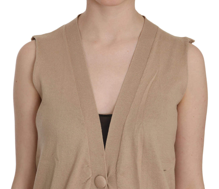 PINK MEMORIES   Cotton Sleeveless Cardigan Top Vest #women, Brown, Catch, feed-agegroup-adult, feed-color-brown, feed-color-pink, feed-gender-female, feed-size-IT40|S, feed-size-IT42|M, feed-size-IT44|L, Gender_Women, IT40|S, IT42|M, IT44|L, Kogan, PINK MEMORIES, Vest - Women - Clothing, Women - New Arrivals at SEYMAYKA