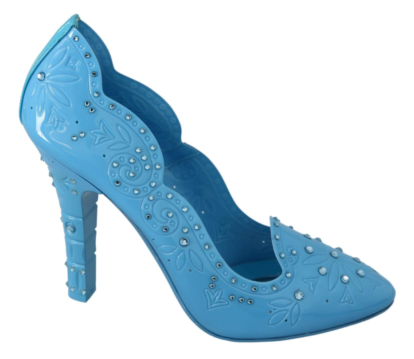 Dolce & Gabbana Blue Crystal Floral CINDERELLA Heels Shoes #women, Blue, Brand_Dolce & Gabbana, Dolce & Gabbana, EU39/US8.5, feed-agegroup-adult, feed-color-blue, feed-gender-female, feed-size-US8.5, Gender_Women, Pumps - Women - Shoes, Shoes - New Arrivals at SEYMAYKA