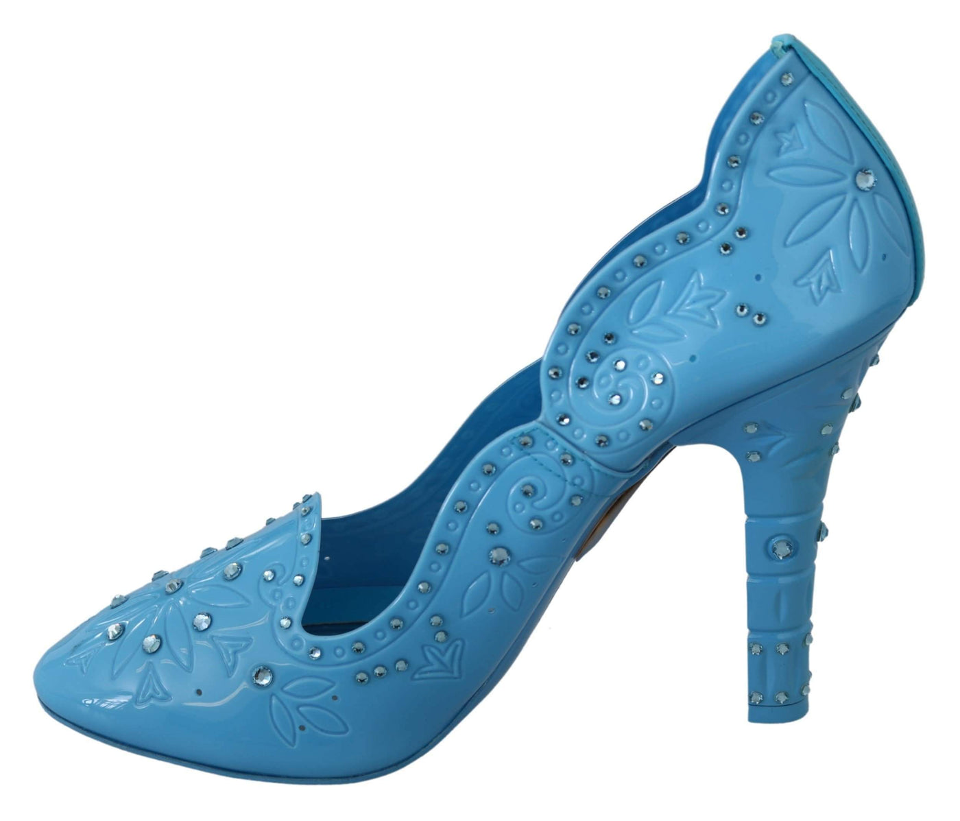 Dolce & Gabbana Blue Crystal Floral CINDERELLA Heels Shoes #women, Blue, Brand_Dolce & Gabbana, Dolce & Gabbana, EU39/US8.5, feed-agegroup-adult, feed-color-blue, feed-gender-female, feed-size-US8.5, Gender_Women, Pumps - Women - Shoes, Shoes - New Arrivals at SEYMAYKA