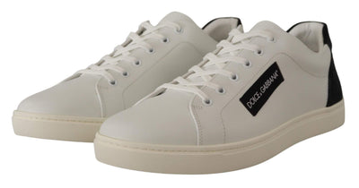 Dolce & Gabbana White Black Leather Low Shoes Sneakers #men, Dolce & Gabbana, EU39.5/US6.5, EU45/US12, feed-1, Sneakers - Men - Shoes, White at SEYMAYKA