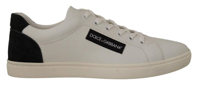 Dolce & Gabbana White Black Leather Low Shoes Sneakers #men, Dolce & Gabbana, EU39.5/US6.5, EU45/US12, feed-1, Sneakers - Men - Shoes, White at SEYMAYKA