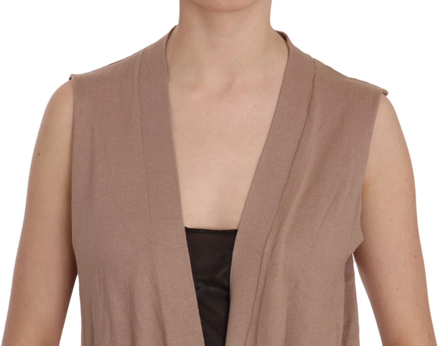 PINK MEMORIES   Cotton Sleeveless Cardigan Top Vest #women, Brown, Catch, feed-agegroup-adult, feed-color-brown, feed-color-pink, feed-gender-female, feed-size-IT42|M, Gender_Women, IT42|M, Kogan, PINK MEMORIES, Vest - Women - Clothing, Women - New Arrivals at SEYMAYKA