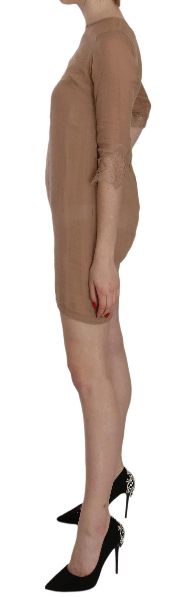 PINK MEMORIES   3/4 Sleeve Crewneck Shift Mini Dress #women, Brown, Catch, Clothing_Dress, Dresses - Women - Clothing, feed-agegroup-adult, feed-color-brown, feed-color-pink, feed-gender-female, feed-size-IT40|S, Gender_Women, IT40|S, Kogan, PINK MEMORIES, Women - New Arrivals at SEYMAYKA