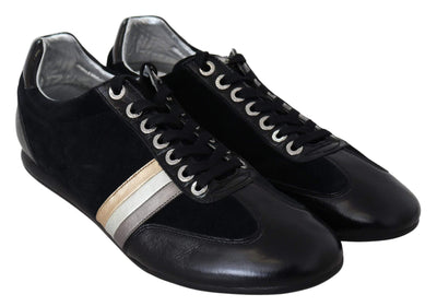 Dolce & Gabbana Black Logo Leather Casual Mens Scarpe Sneakers #men, Black, Dolce & Gabbana, EU45/US12, feed-agegroup-adult, feed-color-Black, feed-gender-male, Shoes - New Arrivals, Sneakers - Men - Shoes at SEYMAYKA